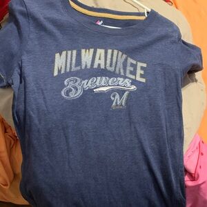 Majestic Milwaukee Brewers Kids Navy T-Shirt